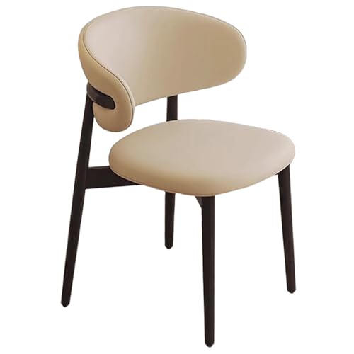 ZTGL Moderne Esszimmerstühle Set mit Holzbeinen, Polsterstuhl Küchenstuhl Kunstleder, Esszimmer Stühle mit Gepolsterter Rückenlehne, für Wohnzimmer, Schlafzimmer und Esszimmer Khaki B,1Pcs von ZTGL