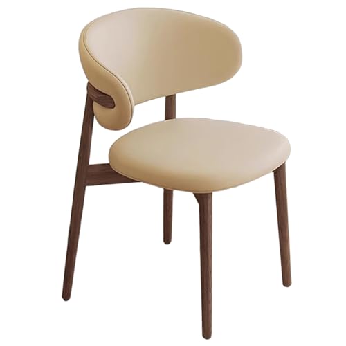 ZTGL Moderne Esszimmerstühle Set mit Holzbeinen, Polsterstuhl Küchenstuhl Kunstleder, Esszimmer Stühle mit Gepolsterter Rückenlehne, für Wohnzimmer, Schlafzimmer und Esszimmer Khaki C,1Pcs von ZTGL