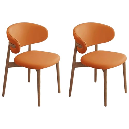 ZTGL Moderne Esszimmerstühle Set mit Holzbeinen, Polsterstuhl Küchenstuhl Kunstleder, Esszimmer Stühle mit Gepolsterter Rückenlehne, für Wohnzimmer, Schlafzimmer und Esszimmer Orange A, 2Pcs ZTGL Moderne Esszimmerstühle Set mit Holzbeinen, Polsterstuhl Küchenstuhl Kunstleder, Esszimmer Stühle mit Gepolsterter Rückenlehne, für Wohnzimmer, Schlafzimmer und Esszimmer Orange A, 2Pcs von ZTGL