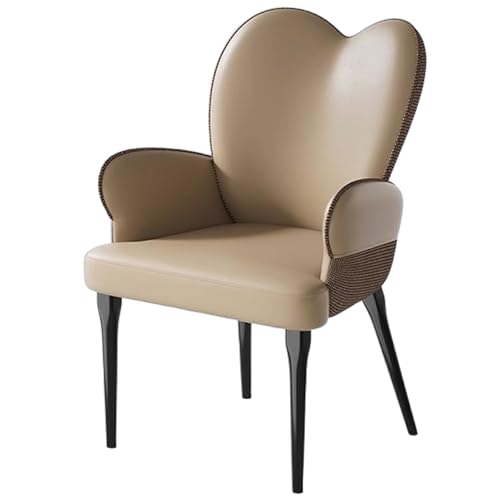 ZTGL Moderner Gepolsterter Esszimmerstuhl, Extra Dickes Sitzkissen, Küchenstuhl mit Armlehne und Rückenlehne, Metallbeine, Esszimmerstühle für Wohnzimmer Schlafzimmer Küche Rezeption Brown,1Pcs von ZTGL