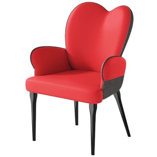 ZTGL Moderner Gepolsterter Esszimmerstuhl, Extra Dickes Sitzkissen, Küchenstuhl mit Armlehne und Rückenlehne, Metallbeine, Esszimmerstühle für Wohnzimmer Schlafzimmer Küche Rezeption Red,1Pcs von ZTGL
