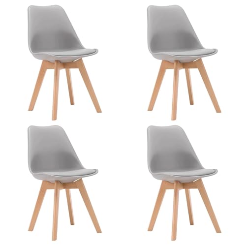ZTGL Modernes Esszimmerstühle Set, Gepolsterter Küchenstuhl Essstühle mit Beine aus Buche Massiv, Stuhl Esszimmer Wohnzimmerstuhl aus Kunstleder, für Esszimmer Schlafzimmer Küche Gray, 4Pcs ZTGL Modernes Esszimmerstühle Set, Gepolsterter Küchenstuhl Essstühle mit Beine aus Buche Massiv, Stuhl Esszimmer Wohnzimmerstuhl aus Kunstleder, für Esszimmer Schlafzimmer Küche Gray, 4Pcs von ZTGL