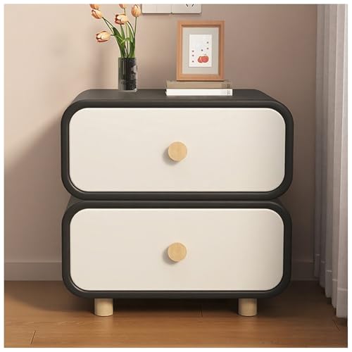 ZTGL Nachttisch, Nachttische aus Massivholz mit 2 Schubladen, Nachtschrank für Schlafzimmer, Wohnzimmer, Nachtkommode aus Beine aus Massivholz, Praktisches Nachtkästchen G1, 40cm von ZTGL