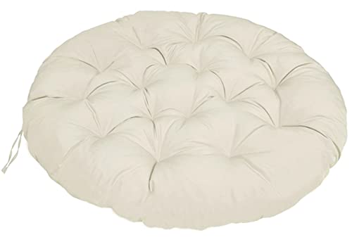 ZTGL Papasansessel Kissen Wasserdicht, Polster Bodenkissen für Schwenksessel, Rund Papasan Sessel 40-180cm, Indoor & Outdoor Polyrattan Sessel Kissen,Grau,170x120cm von ZTGL