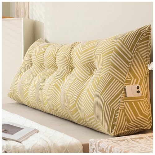 ZTGL Rückenkissen Keilkissen für Bett und Sofa, Dreieckiges Kopfteil Lesekissen, Großes Rückenlehnenkissen mit Abnehmbarem Bezug, Rückenkissen für Lendenwirbelstütze, Seitenfach G, 150 * 20 * 50cm ZTGL Rückenkissen Keilkissen für Bett und Sofa, Dreieckiges Kopfteil Lesekissen, Großes Rückenlehnenkissen mit Abnehmbarem Bezug, Rückenkissen für Lendenwirbelstütze, Seitenfach G, 150 * 20 * 50cm von ZTGL