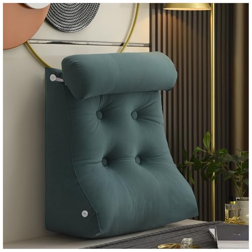 ZTGL Rückenkissen mit Nackenrolle Dreieck, Ergonomisch Geformtes Keilkissen, Bequemes Lesekissen für Bett, Perfekt für Rückenunterstützung beim Entspannen, Spielen, oder Fernsehen C, 55 * 60 * 26cm von ZTGL