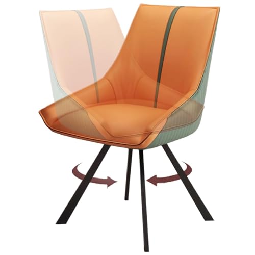 ZTGL Sedie da Pranzo Girevole a 360°, Set di 1/2/4/6 Sedia Ufficio Ergonomica Con Gambe in Metallo e Schienale, Poltrona da Toelette Imbottita Poltroncine per Soggiorno, Cucina Orange B, 2Pcs ZTGL Sedie da Pranzo Girevole a 360°, Set di 1/2/4/6 Sedia Ufficio Ergonomica Con Gambe in Metallo e Schienale, Poltrona da Toelette Imbottita Poltroncine per Soggiorno, Cucina Orange B, 2Pcs von ZTGL