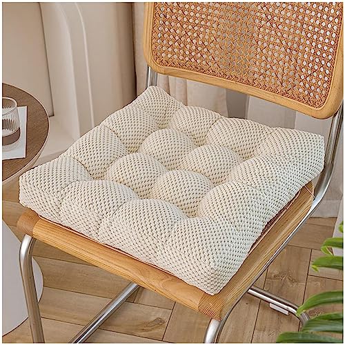 ZTGL Sitzpolster Quadratisch, Gepolstertes Sitzkissen Warme Dickes Stuhlkissen Waschbar, Stuhlpolster/Matratzenkissen Für Stühle, Bodenkissen Für Esszimmer/Küche/Terrasse/Stuhl,Beige,40x40cm von ZTGL