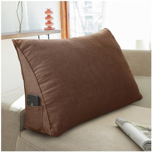 ZTGL Sleepling Rückenkissen Keilkissen für Bett und Sofa, Comfortable Lendenkissen, Dreieckiges Lesekissen, Kissen mit Abnehmbarem Waschbarem Bezug, Seitenfach,Braun,120x20x50cm ZTGL Sleepling Rückenkissen Keilkissen für Bett und Sofa, Comfortable Lendenkissen, Dreieckiges Lesekissen, Kissen mit Abnehmbarem Waschbarem Bezug, Seitenfach,Braun,120x20x50cm von ZTGL