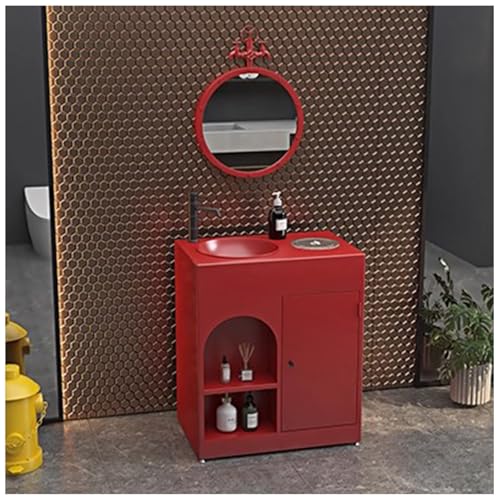 ZTGL Waschbecken mit Unterschrank Aufsatzwaschbecken Badmöbel-Set Rechteckig Waschbeckenunterschrank mit Wasserhahn & Ablaufgarnitur, Industrial Style Waschbecken Waschtisch A, with Mirror ZTGL Waschbecken mit Unterschrank Aufsatzwaschbecken Badmöbel-Set Rechteckig Waschbeckenunterschrank mit Wasserhahn & Ablaufgarnitur, Industrial Style Waschbecken Waschtisch A, with Mirror von ZTGL
