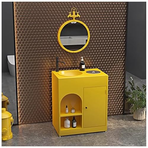 ZTGL Waschbecken mit Unterschrank Aufsatzwaschbecken Badmöbel-Set Rechteckig Waschbeckenunterschrank mit Wasserhahn & Ablaufgarnitur, Industrial Style Waschbecken Waschtisch B, with Mirror ZTGL Waschbecken mit Unterschrank Aufsatzwaschbecken Badmöbel-Set Rechteckig Waschbeckenunterschrank mit Wasserhahn & Ablaufgarnitur, Industrial Style Waschbecken Waschtisch B, with Mirror von ZTGL