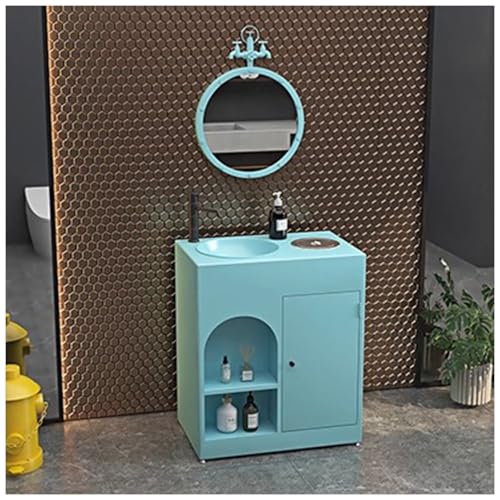 ZTGL Waschbecken mit Unterschrank Aufsatzwaschbecken Badmöbel-Set Rechteckig Waschbeckenunterschrank mit Wasserhahn & Ablaufgarnitur, Industrial Style Waschbecken Waschtisch C, with Mirror ZTGL Waschbecken mit Unterschrank Aufsatzwaschbecken Badmöbel-Set Rechteckig Waschbeckenunterschrank mit Wasserhahn & Ablaufgarnitur, Industrial Style Waschbecken Waschtisch C, with Mirror von ZTGL