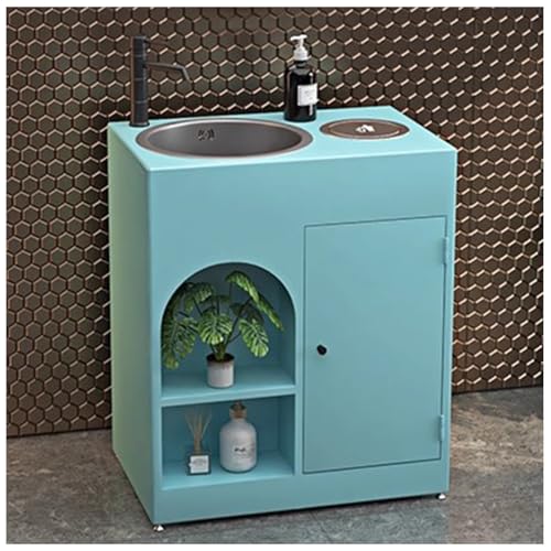 ZTGL Waschbecken mit Unterschrank Aufsatzwaschbecken Badmöbel-Set Rechteckig Waschbeckenunterschrank mit Wasserhahn & Ablaufgarnitur, Industrial Style Waschbecken Waschtisch C1,Without Mirror ZTGL Waschbecken mit Unterschrank Aufsatzwaschbecken Badmöbel-Set Rechteckig Waschbeckenunterschrank mit Wasserhahn & Ablaufgarnitur, Industrial Style Waschbecken Waschtisch C1,Without Mirror von ZTGL
