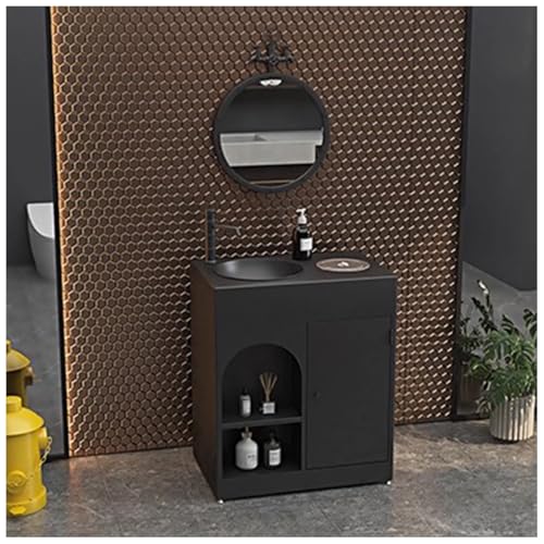 ZTGL Waschbecken mit Unterschrank Aufsatzwaschbecken Badmöbel-Set Rechteckig Waschbeckenunterschrank mit Wasserhahn & Ablaufgarnitur, Industrial Style Waschbecken Waschtisch D, with Mirror ZTGL Waschbecken mit Unterschrank Aufsatzwaschbecken Badmöbel-Set Rechteckig Waschbeckenunterschrank mit Wasserhahn & Ablaufgarnitur, Industrial Style Waschbecken Waschtisch D, with Mirror von ZTGL