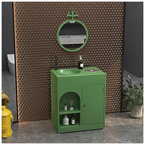 ZTGL Waschbecken mit Unterschrank Aufsatzwaschbecken Badmöbel-Set Rechteckig Waschbeckenunterschrank mit Wasserhahn & Ablaufgarnitur, Industrial Style Waschbecken Waschtisch F, with Mirror ZTGL Waschbecken mit Unterschrank Aufsatzwaschbecken Badmöbel-Set Rechteckig Waschbeckenunterschrank mit Wasserhahn & Ablaufgarnitur, Industrial Style Waschbecken Waschtisch F, with Mirror von ZTGL