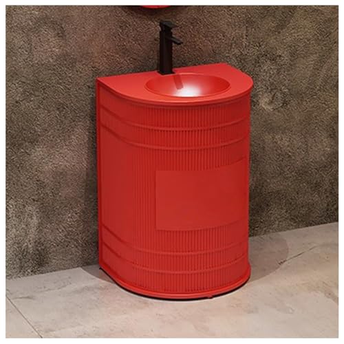 ZTGL Waschbeckenunterschrank, Badezimmer Waschtische 57×47×85cm, Industriestil Badezimmerschrank Waschtischunterschrank, Badmöbel Set Eisenkunst Freistehende Waschbecken Waschplatz A, Without Mirror von ZTGL