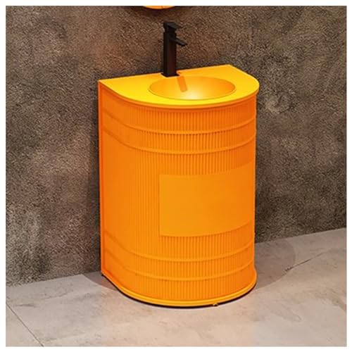 ZTGL Waschbeckenunterschrank, Badezimmer Waschtische 57×47×85cm, Industriestil Badezimmerschrank Waschtischunterschrank, Badmöbel Set Eisenkunst Freistehende Waschbecken Waschplatz E, Without Mirror von ZTGL
