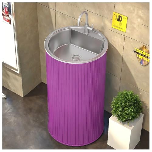ZTGL Waschbeckenunterschrank, Modernes Badezimmermöbel Waschtisch, Freistehende Waschbecken Gäste WC Waschplatz Standwaschbecken Waschtisch, Badmöbel Set Waschbecken mit Wasserhahn F,Without Mirror von ZTGL