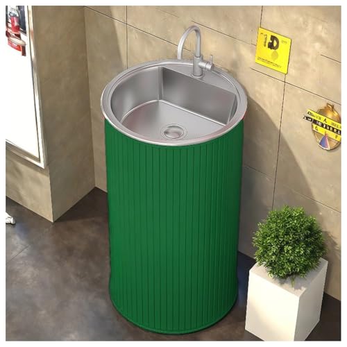 ZTGL Waschbeckenunterschrank, Modernes Badezimmermöbel Waschtisch, Freistehende Waschbecken Gäste WC Waschplatz Standwaschbecken Waschtisch, Badmöbel Set Waschbecken mit Wasserhahn G,Without Mirror von ZTGL