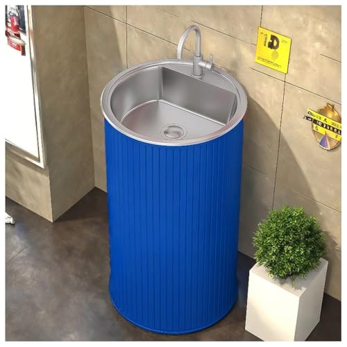 ZTGL Waschbeckenunterschrank, Modernes Badezimmermöbel Waschtisch, Freistehende Waschbecken Gäste WC Waschplatz Standwaschbecken Waschtisch, Badmöbel Set Waschbecken mit Wasserhahn J,Without Mirror von ZTGL