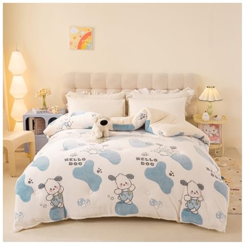 ZTGL Winter Steppdecke Dicker Lamm-Kaschmir, Warme Doppelseitige Samt Bettdecke, Flauschige Plüsch Winterdecke, Kaschmir Steppdecken, Antiallergische Dicke Lammwolle Bettdecke B, 220×240cm/5kg von ZTGL