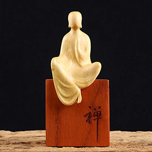 ZTIANEF Skulpturen Skulptur Buchsbaum Schnitzen Zen Schnitzen Holzskulptur Tee Zeremonie Weihrauch Zeremonie Kreative Heimdekoration Buddha Statue Ohne Phase von ZTIANEF