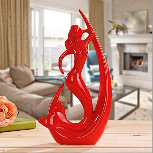 ZTIANEF Statuen Dekoartikel & Figur Skulpturen Figuren Keramikfiguren Home Decoration Crafts Art Elegante Schönheitsornamente Hochzeitsgeschenkzubehör-Red_As_Shown von ZTIANEF