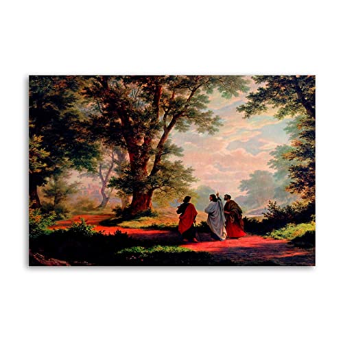 Katholischer christlicher Jesus Robert Zund The Road to Emmaus Leinwand-Kunst-Poster und Wandkunst-Bild, Druck, modernes Familien-Schlafzimmer, Dekor-Poster, 40 x 60 cm von ZTJ