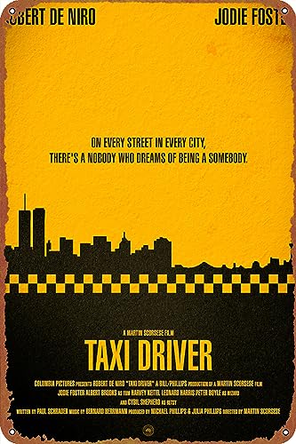 Taxi Driver Metall-Blechschild Garagenschild Wanddekoration Old Car Shop Game Poster Ölstation Schild 8 × 30,5 cm von ZTLLFV