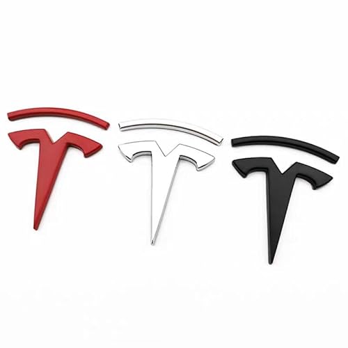 ZTLQ Auto Logo Embleme Zeichen für Tesla Model Y，Plakette Auto-Emblem-Autoaufkleber Car Styling Karosserie-Anbauteile Ersatz,Tuning Verschleißteile,Front and Rear Pair of matt red von ZTLQ
