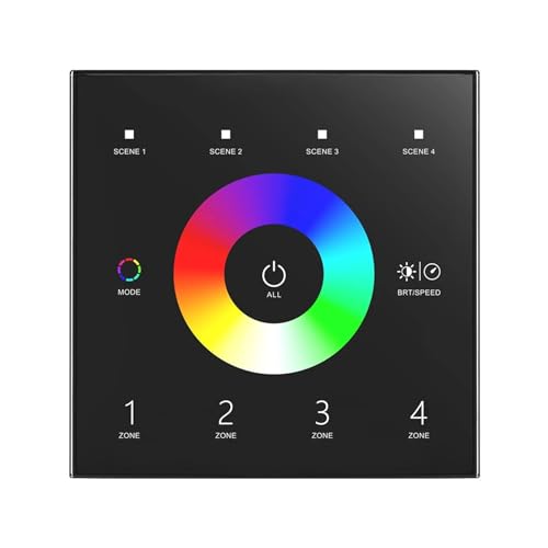 12-36 V DMX 512-Dekodierungssteuerung Wandschalter Touchpanel RGBW-Controller Wandmontage Ausgang T13-Signal LED-Lichtstreifen-Controller(Black) von ZTOSZSPT