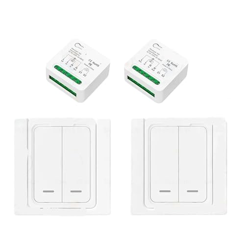 16A Fernbedienung Lichtschalter Zwei-Wege-Steuerung 110V 220V Mini-Empfänger Wandpanel Timing-Funktion(2 receiver 2 panel) von ZTOSZSPT
