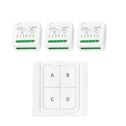 16A Fernbedienung Lichtschalter Zwei-Wege-Steuerung 110V 220V Mini-Empfänger Wandpanel Timing-Funktion(3 receiver 1 panel) von ZTOSZSPT