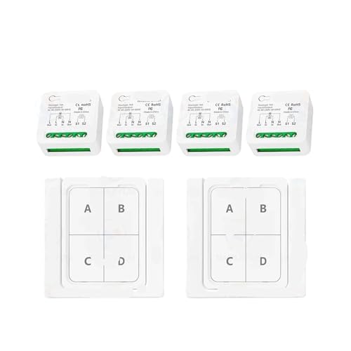 16A Fernbedienung Lichtschalter Zwei-Wege-Steuerung 110V 220V Mini-Empfänger Wandpanel Timing-Funktion(4 receiver 2 panel) von ZTOSZSPT