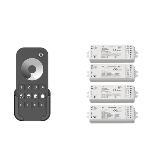 2-Kanal-LED-Controller-Dimmer 12V 24V 36V 4-Zonen-LED-Lichtstreifen-Dimm-Kit Fernbedienung(4xWZ1 and 1XRT6 KIT) von ZTOSZSPT
