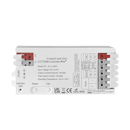 3.0 Pro+ WWCW 2 in 1 CCT Dimmer LED-Streifen-Controller 12A maximale Helligkeit(1PC 2in1 Pro Plus) von ZTOSZSPT