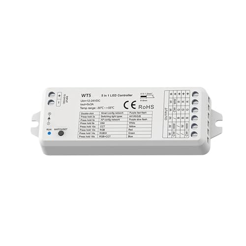 5 in 1 LED Controller Kit Glas Wand Montieren Touch Panel RCT LED Dimmen Control DC 12V 24V Dimmer(WT5 Only) von ZTOSZSPT