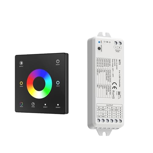 5 in 1 LED Controller Kit Glas Wand Montieren Touch Panel RCT LED Dimmen Control DC 12V 24V Dimmer(WT5 and TW5(B) KIT) von ZTOSZSPT