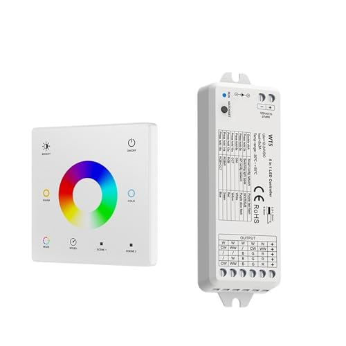 5 in 1 LED Controller Kit Glas Wand Montieren Touch Panel RCT LED Dimmen Control DC 12V 24V Dimmer(WT5 and TW5(W) KIT) von ZTOSZSPT