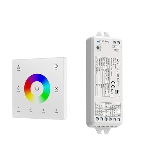 5 in 1 LED Controller Kit Glas Wand Montieren Touch Panel RCT LED Dimmen Control DC 12V 24V Dimmer(WT5 and TW5-4(W) KIT) von ZTOSZSPT