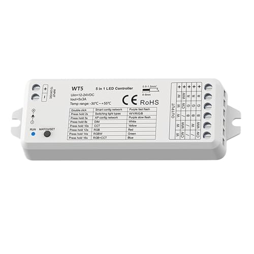 5 in 1 LED Controller Kit Glas Wandhalterung Touch Panel RCT LED DC 12V 24V Dimmer(WT5 Only) von ZTOSZSPT