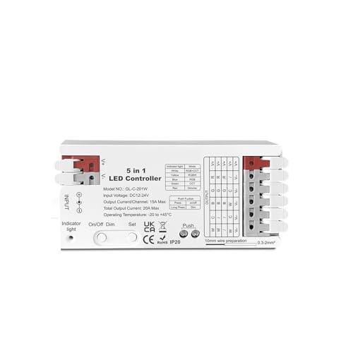 5-in-1-LED-Lichtstreifen-Controller 20A RCT RGBW RGB CCT WWCW Dimmer 5-in-1-LED-Lichtstreifen-Controller 20A RCT RGBW RGB CCT WWCW Dimmer von ZTOSZSPT