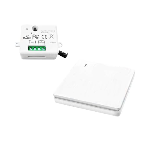 50m Push Button Wandschalter Mini Relais Modul 110V 220V 10A(1Receiver 1Remote) von ZTOSZSPT