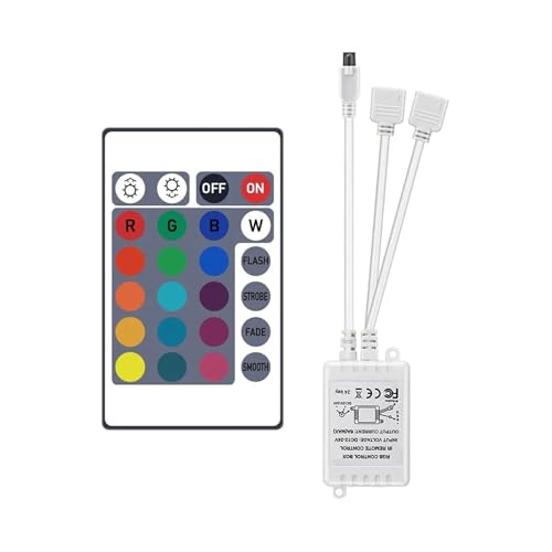 DC 12V 24-Tasten-LED-Lichtstreifen-Fernbedienung mit Steuerbox for 3528 5050 SMD RGB LED-Lichtstreifen(WM-013A Drag two) von ZTOSZSPT