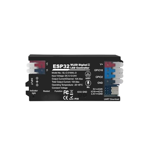 ESP32 WLED LED-Controller DIY Dynamische UART Adressierbare Digitale WS2811 WS2812 SK6812 TM1814 WS2813 WS2815 Licht Streifen(Black) von ZTOSZSPT