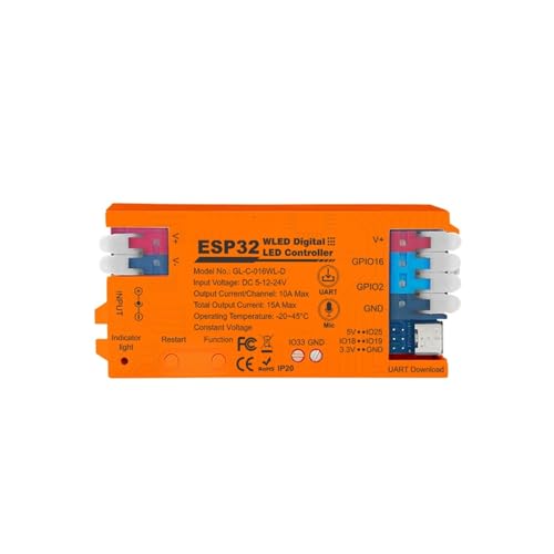 ESP32 WLED LED-Controller DIY Dynamische UART Adressierbare Digitale WS2811 WS2812 SK6812 TM1814 WS2813 WS2815 Licht Streifen(Orange shell) von ZTOSZSPT