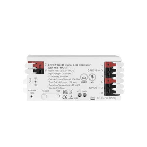 ESP32 WLED LED-Controller Mikrofon UART RGB DIY WS2811 WS2812 SK6812 TM1814 WS2813 WS2815(White Controller) von ZTOSZSPT