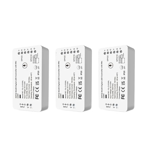 ESP32 WLED LED-Controller mit Mikrofon und UART DIY-Musikmodus for WS2811 WS2812 SK6812 WS2813 WS2815 Lichtstreifen(3PCS WLED Controller) von ZTOSZSPT