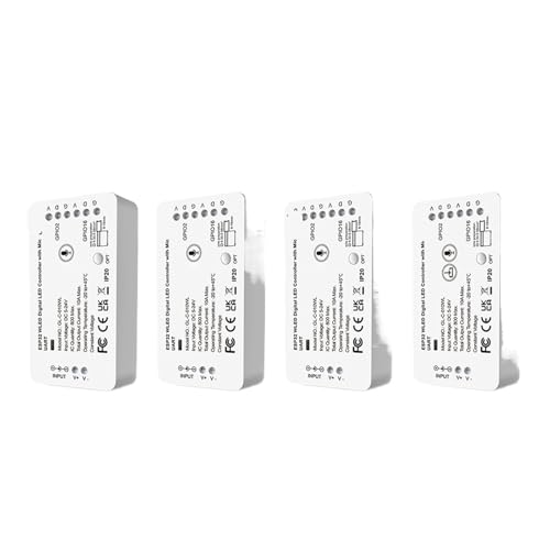 ESP32 WLED LED-Controller mit Mikrofon und UART DIY-Musikmodus for WS2811 WS2812 SK6812 WS2813 WS2815 Lichtstreifen(4PCS WLED Controller) von ZTOSZSPT