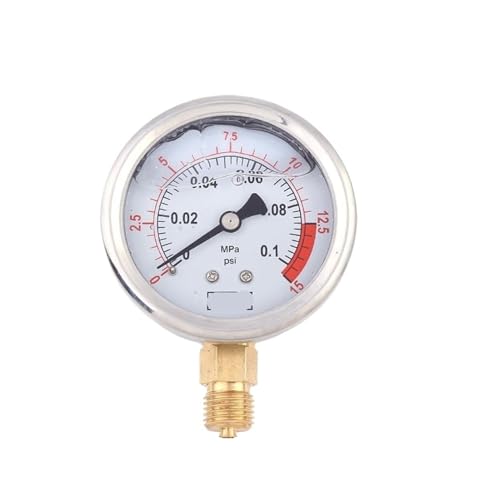 Edelstahl-Seismik-Manometer YN60/25/40MPA Hydrauliköl-Manometer Wasser-Manometer Stoßfestes Manometer 2,5 0-6mpa60 kg M14*1,5(0-0.1mpa-M14*1.5) von ZTOSZSPT